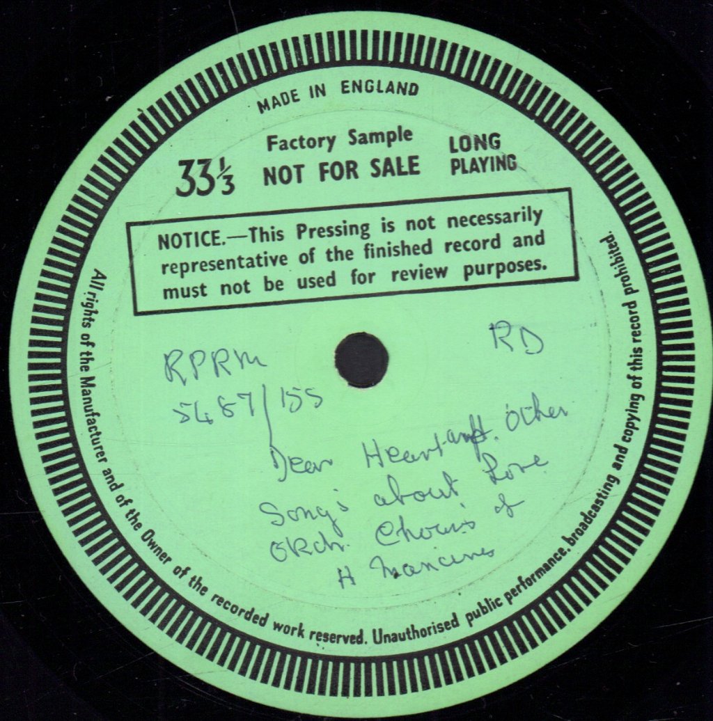 Henry Mancini - Dear Heart And Other Songs About Love - Lp