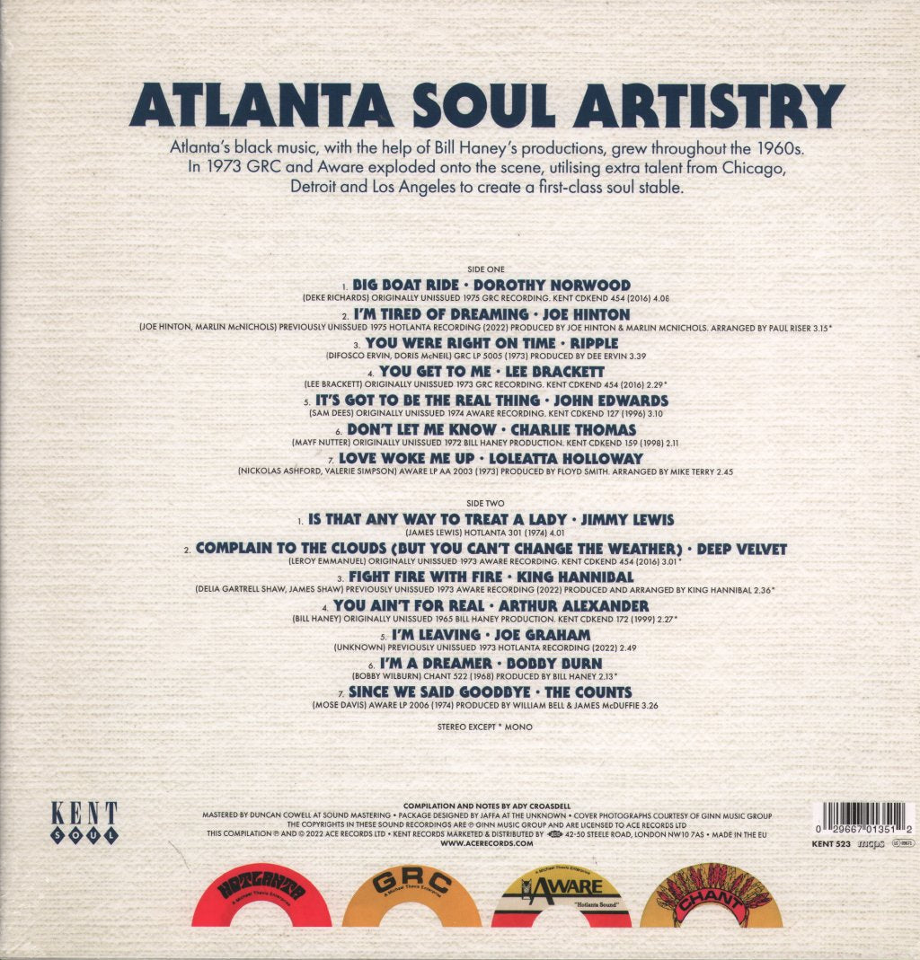 Various Artists - Atlanta Soul Artistry 1965-1975 - Lp