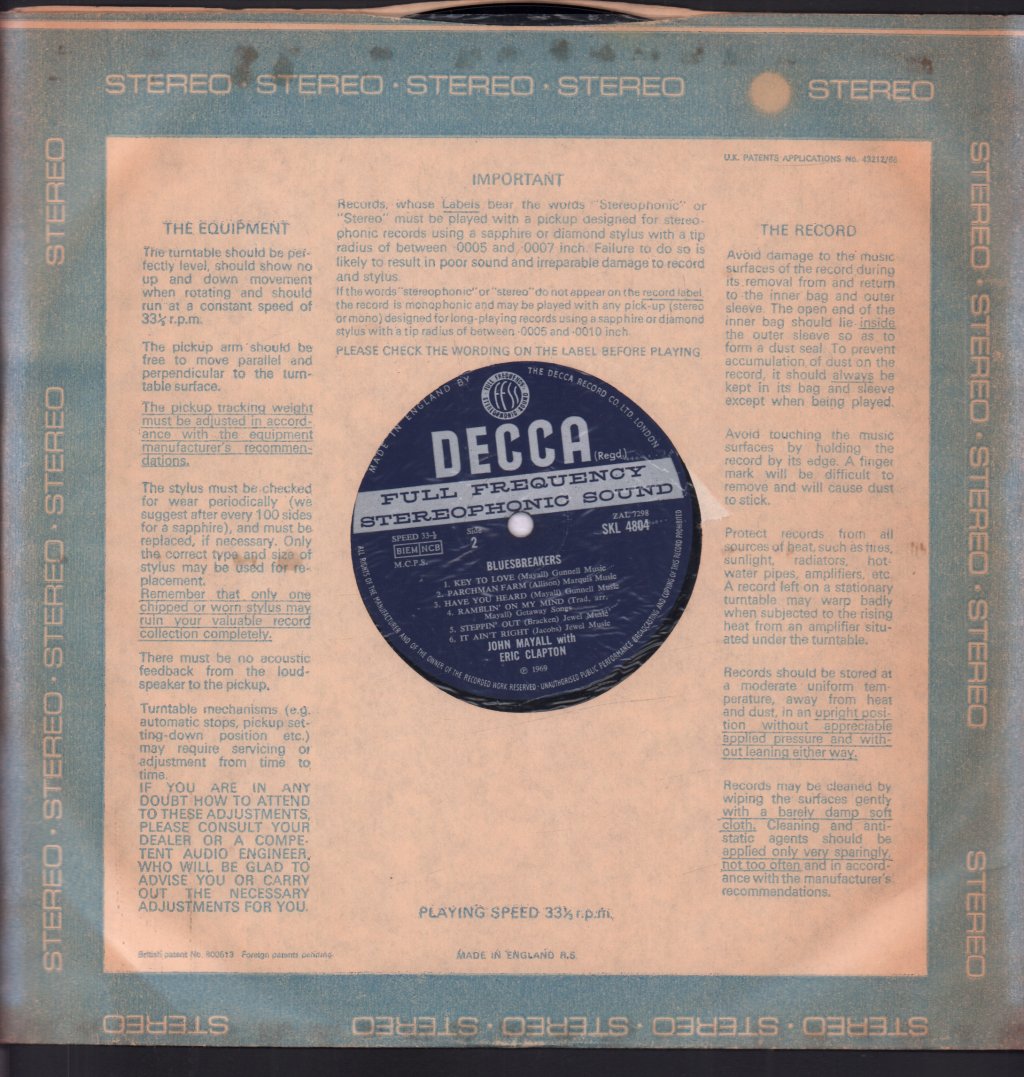 John Mayall With Eric Clapton - Blues Breakers - Lp