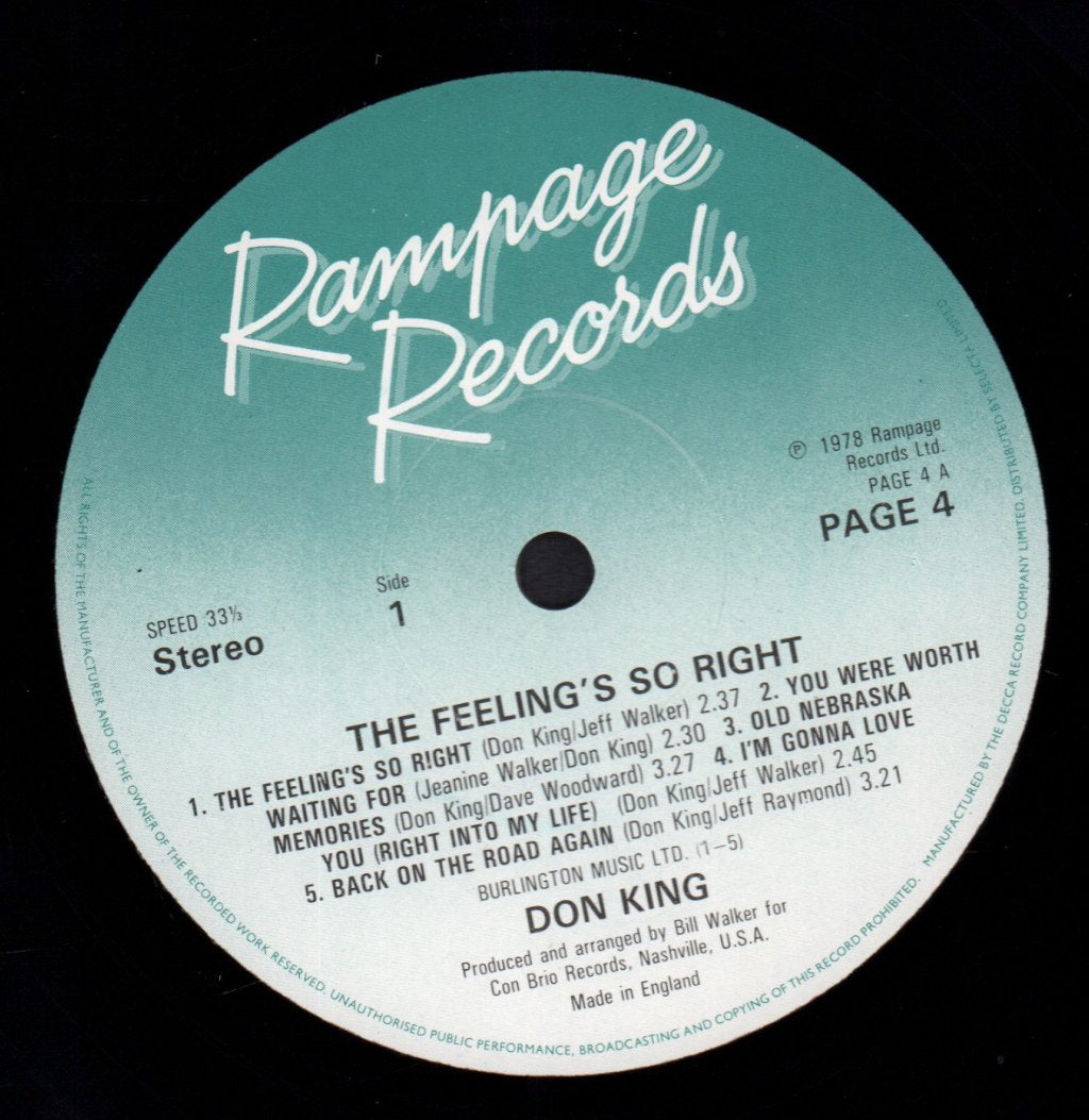 Don King - Feelings So Right - Lp