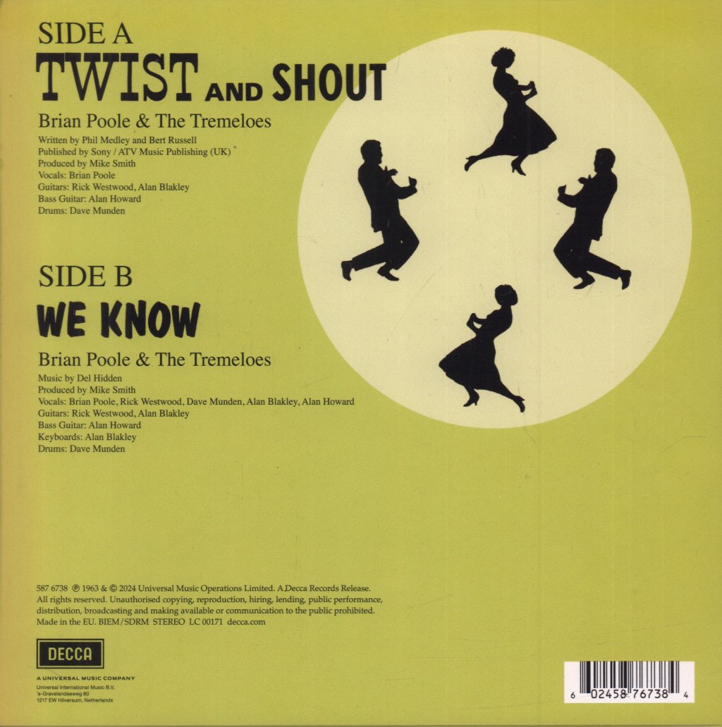 Brian Poole And The Tremeloes - Twist & Shout - 7 Inch