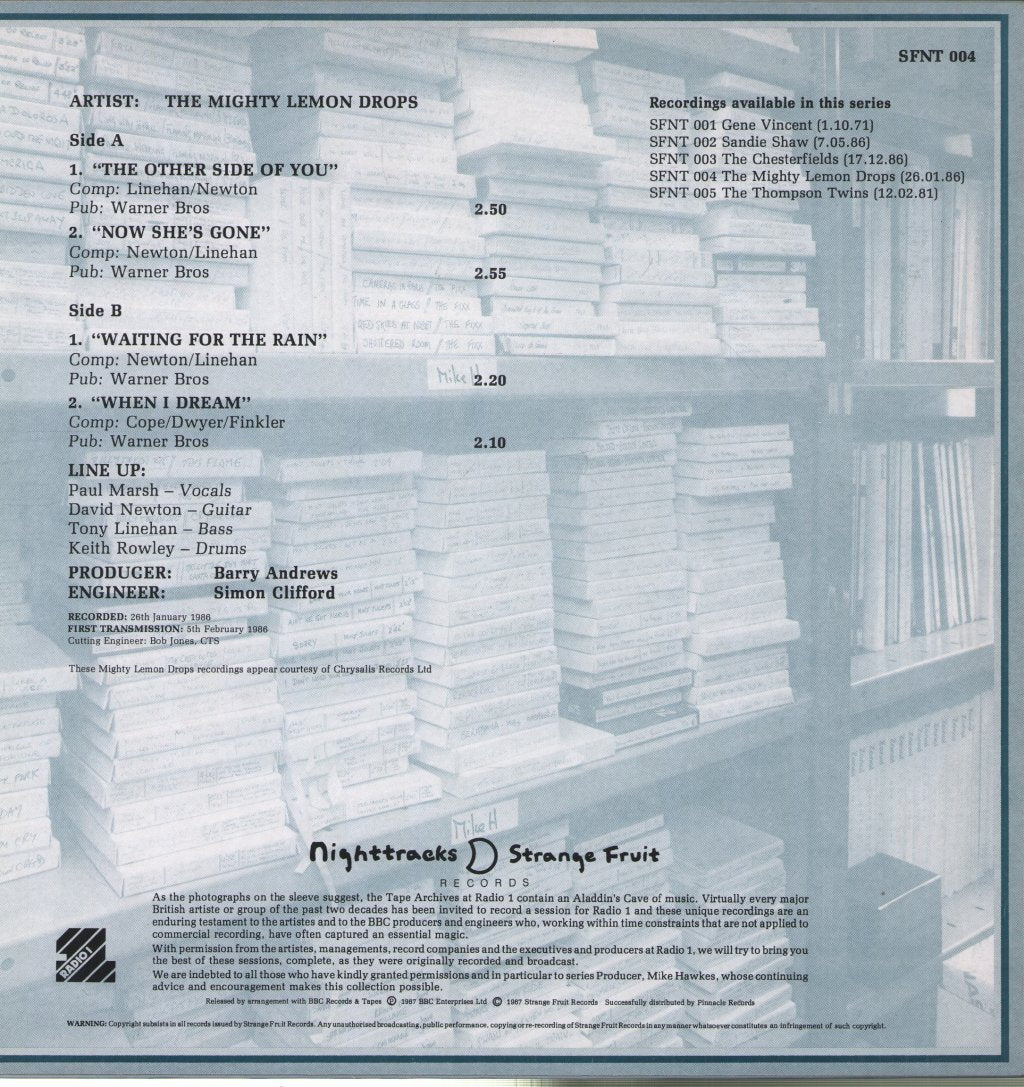 Mighty Lemon Drops - Janice Long Session - 12 Inch