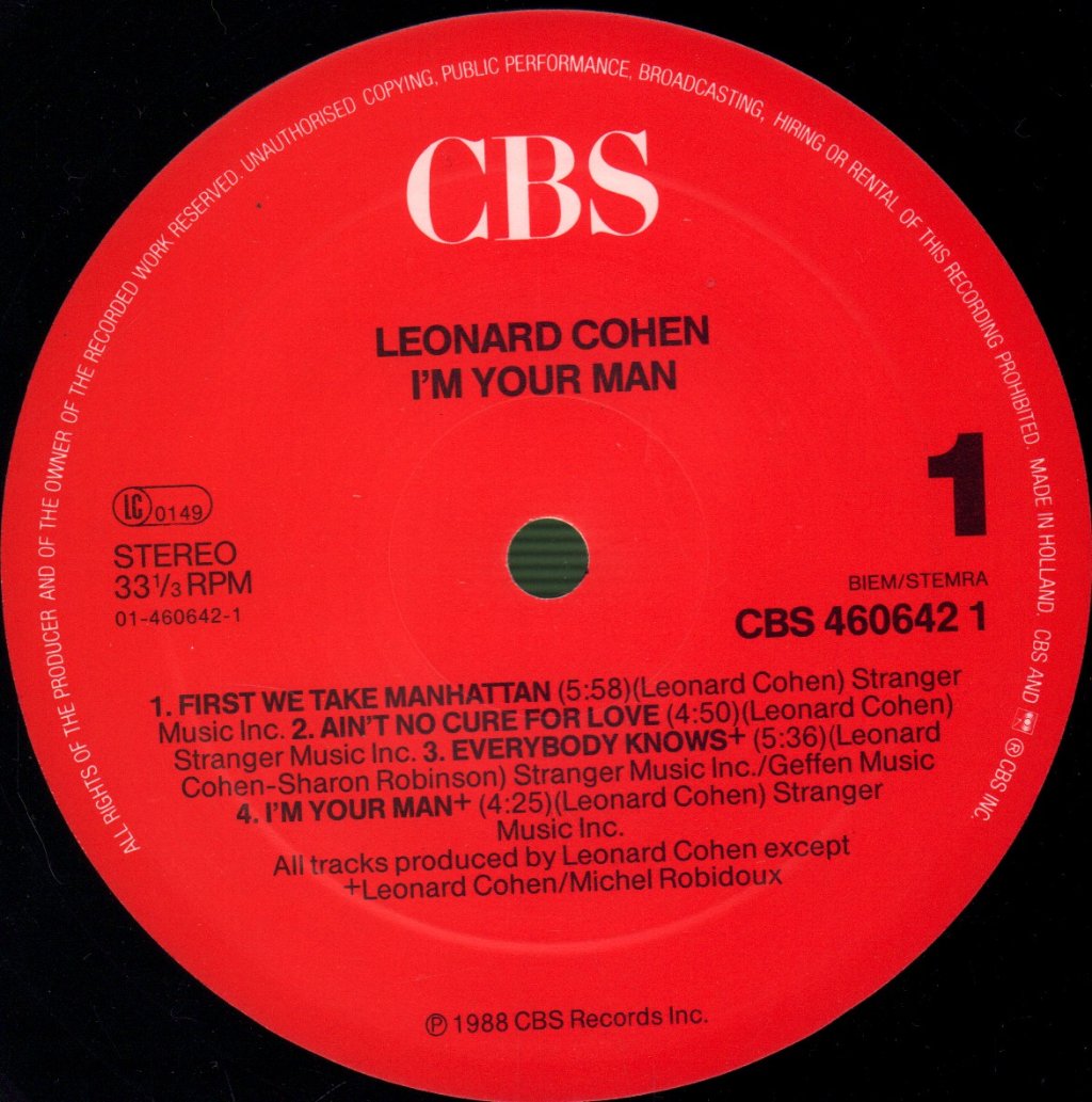 Leonard Cohen - I'm Your Man - Lp