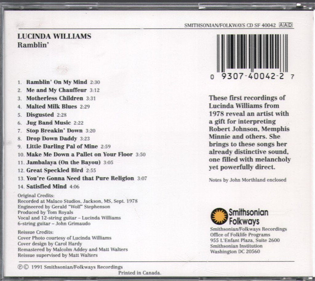 Lucinda Williams - Ramblin' - Cd