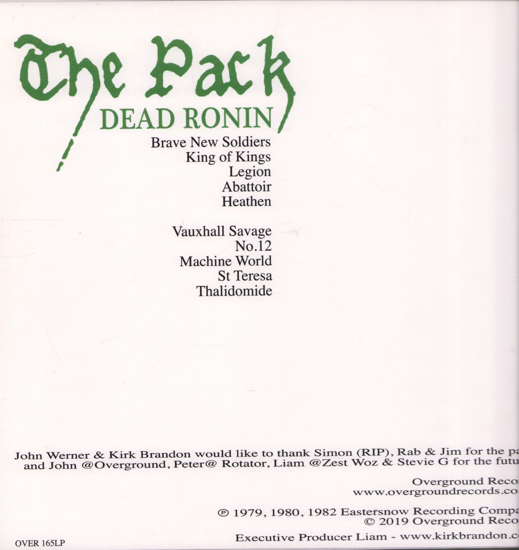 Pack (Pre Theatre Of Hate Group) - Dead Ronin - Lp