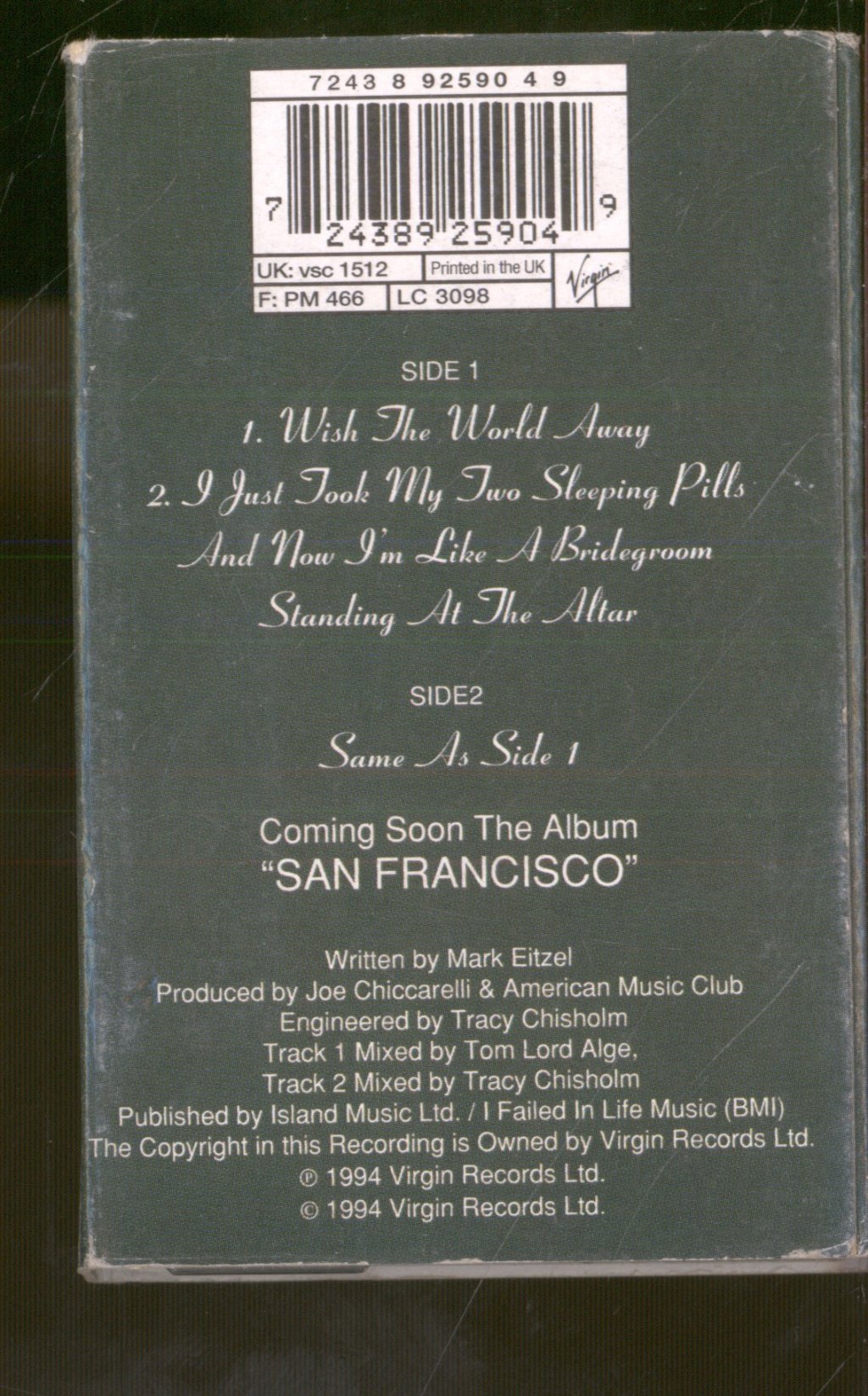 American Music Club - Wish The World Away - Cassette