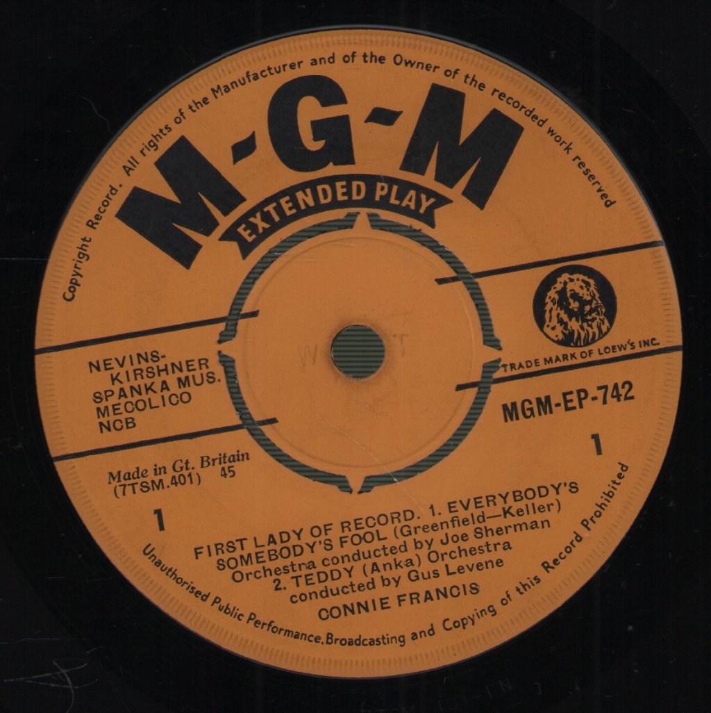 Connie Francis - First Lady Of Record - 7 Inch