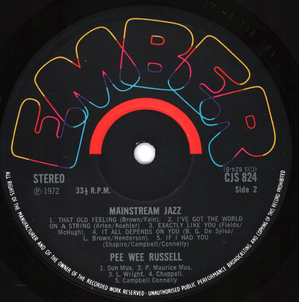 Pee Wee Russell - Mainstream Jazz - Lp