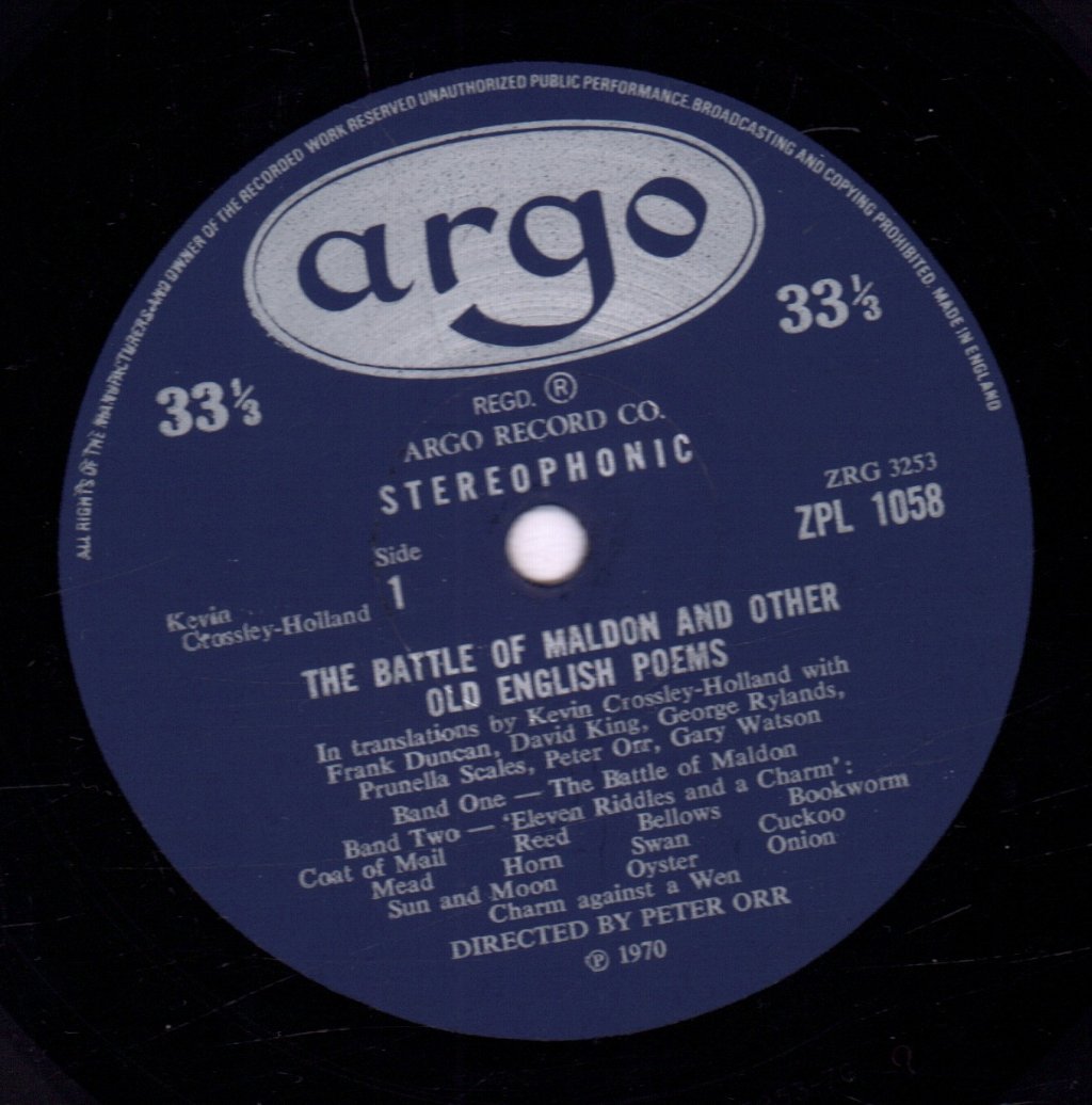 Frank Duncan, David King , Peter Orr, George Rylands, Gary Watson - Battle Of Maldon And Other Old English Poems - Lp