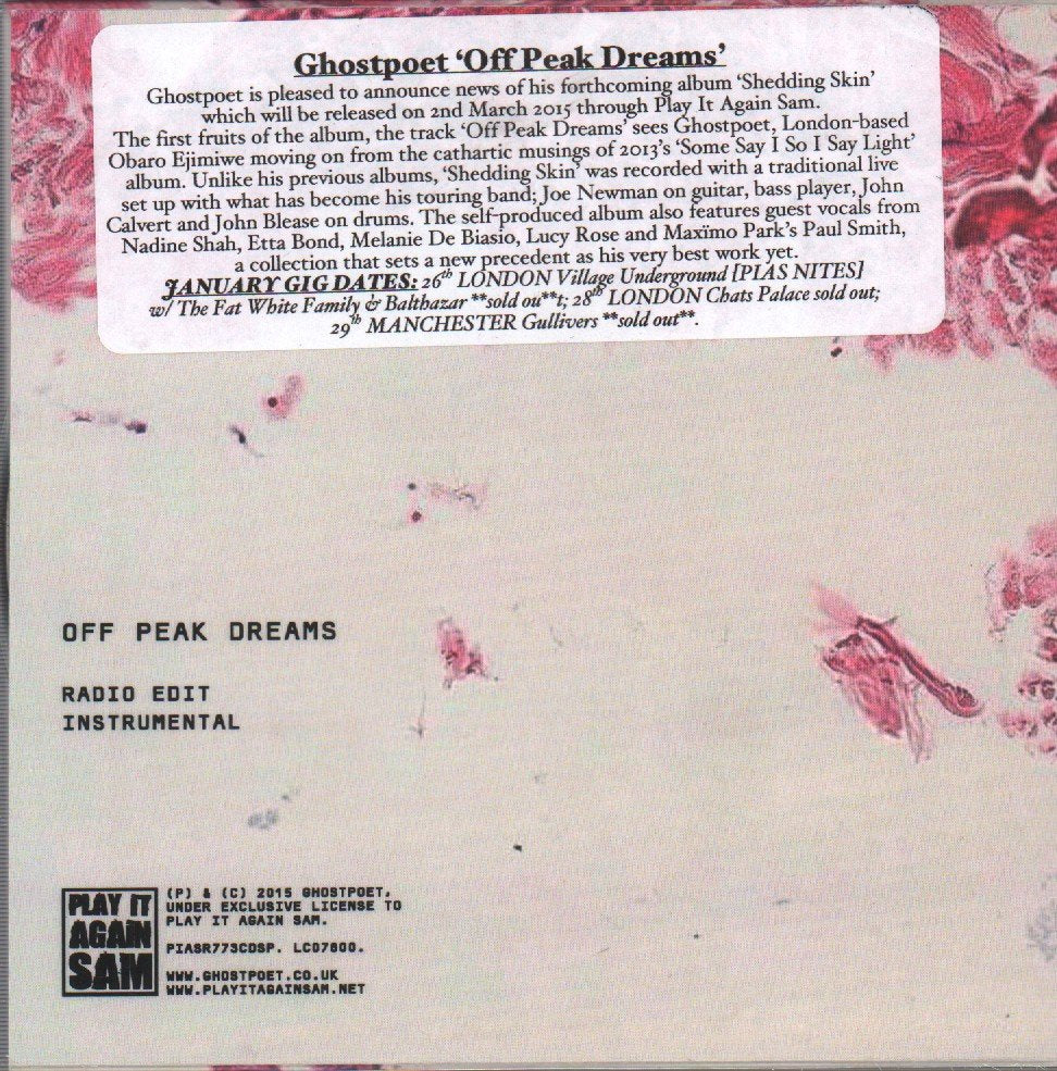 Ghostpoet - Off Peak Dreams - Cdr