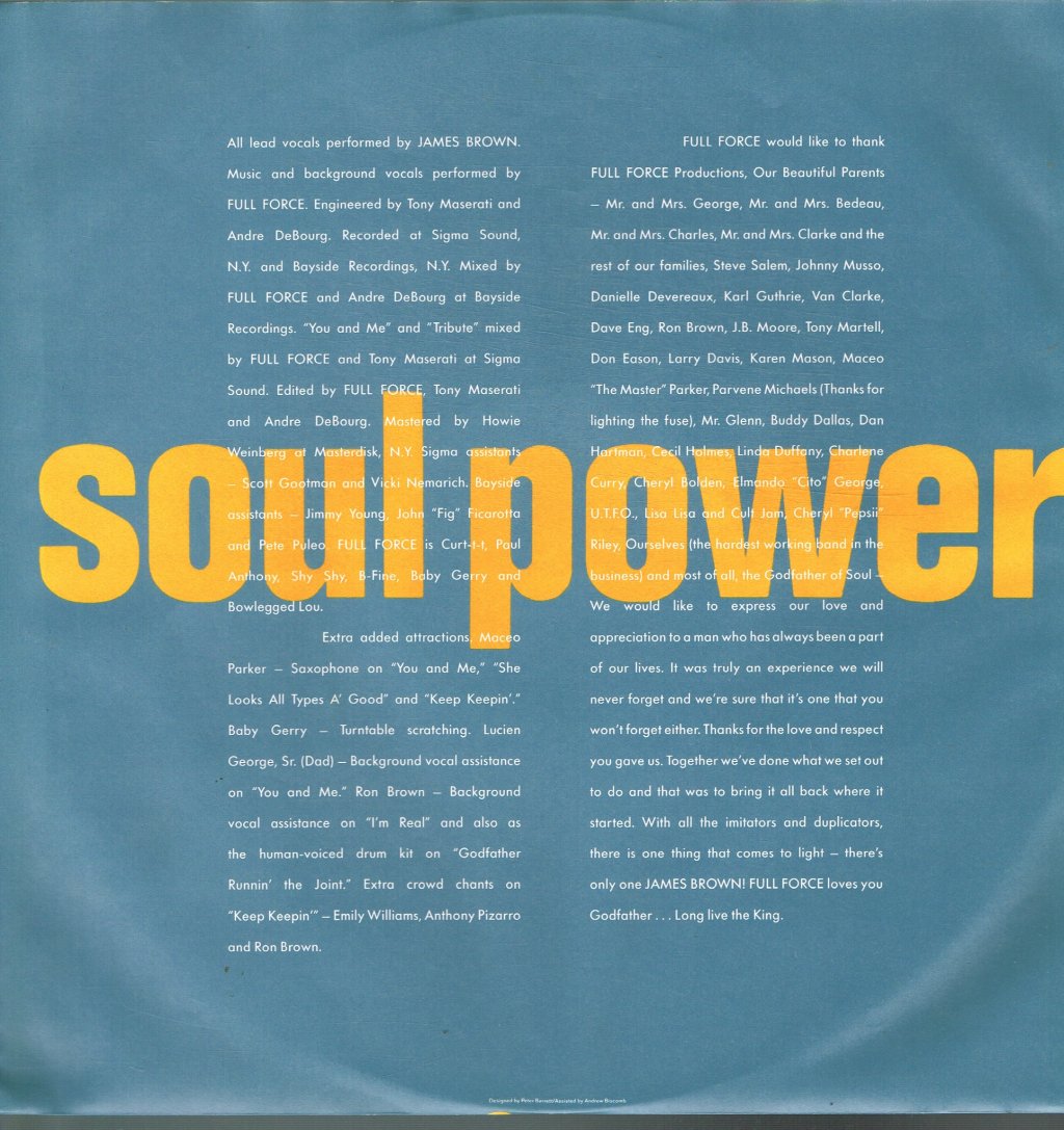 James Brown With Full Force - I'm Real - Lp
