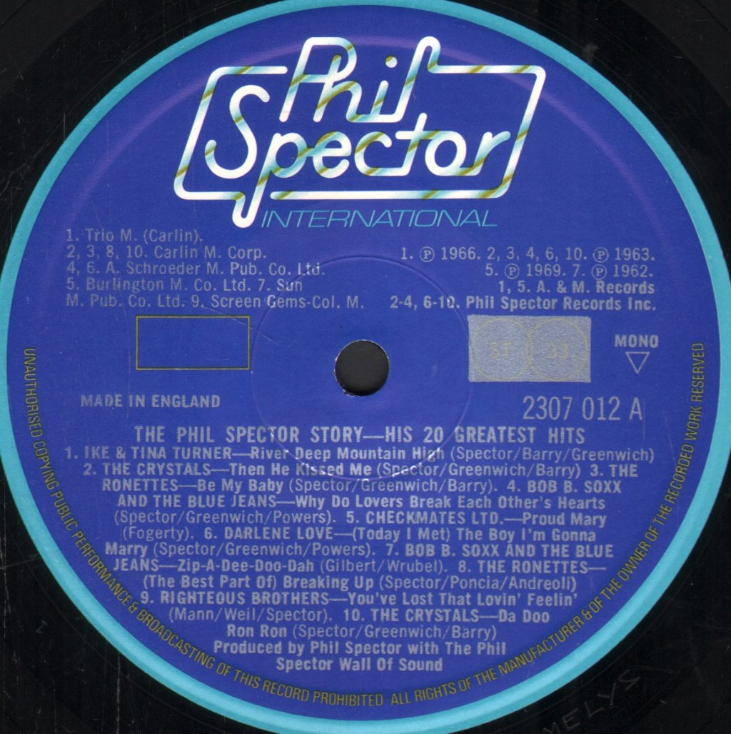 Various Artists - Phil Spector's 20 Greatest Hits - Lp