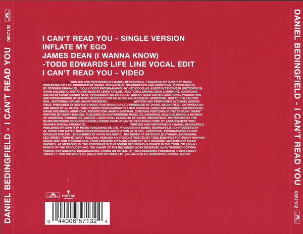 Daniel Bedingfield - I Can't Read You - Cd