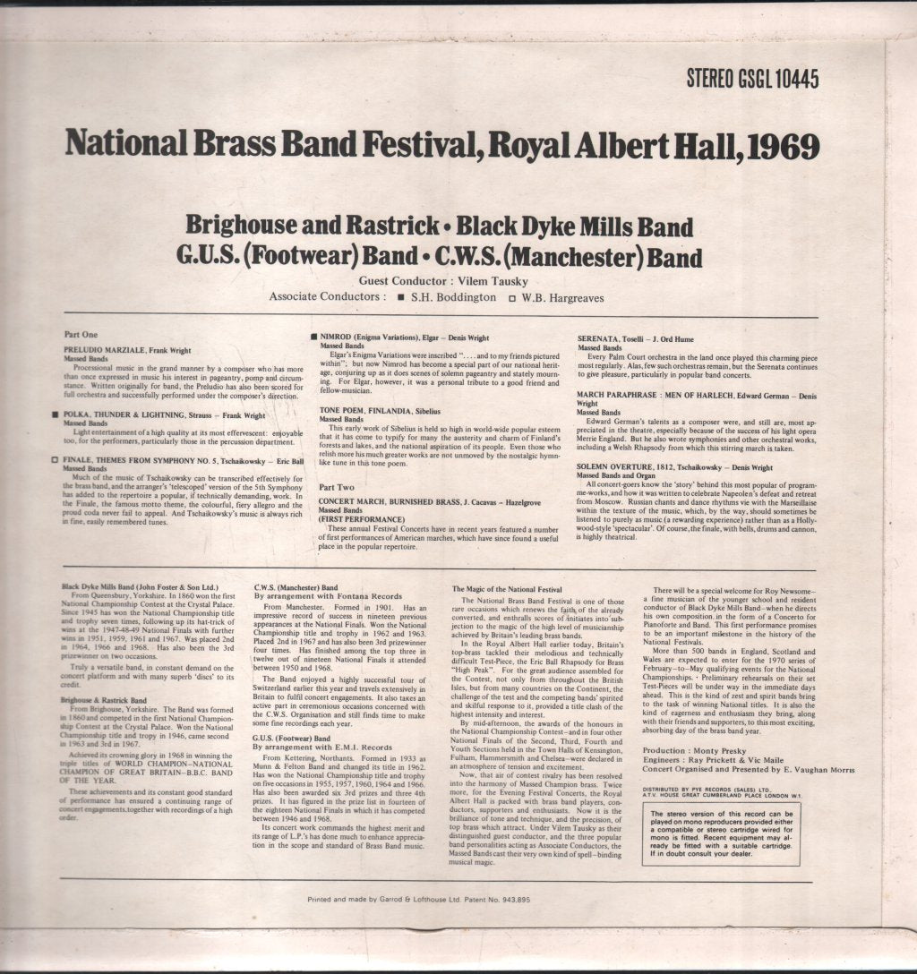 National Brass Band Festival - Royal Albert Hall 1969 - Lp