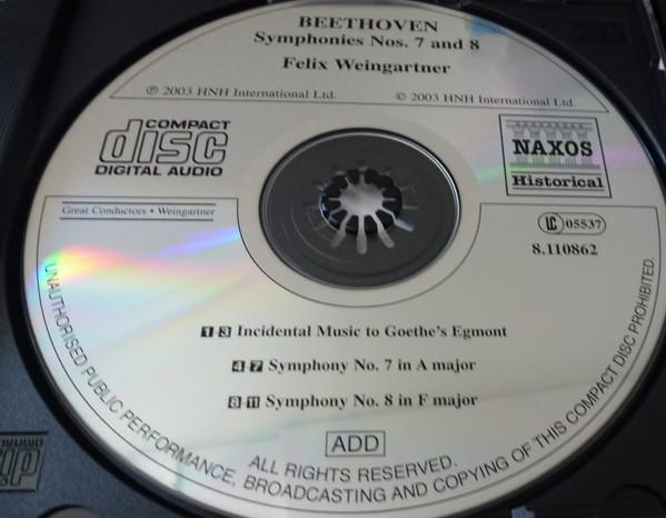 Wiener Philharmoniker, London Philharmonic Orchestra, Felix Weingartner - Beethoven - Symphony No. 7 / Symphony No. 8 / Egmont Overture - Cd