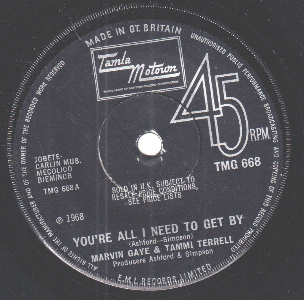 Marvin Gaye And Tammi Terrell - You're All I Need To Get By - 7 Inch
