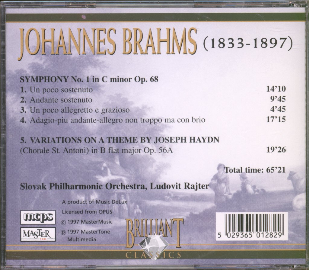 Slovak Philharmonic Orchestra, Ludovit Rajter - Brahms - Symphony No. 1 - Cd