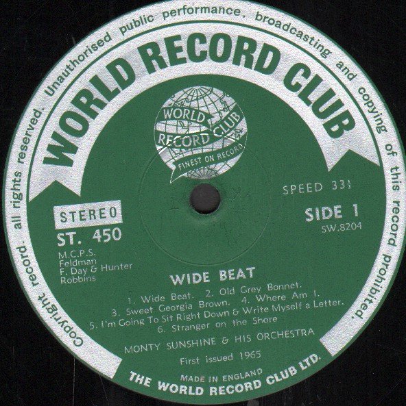 Monty Sunshine And His Orchestra - Wide Beat - Lp