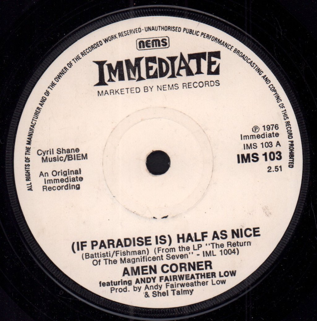 Amen Corner - Half As Nice - 7 Inch