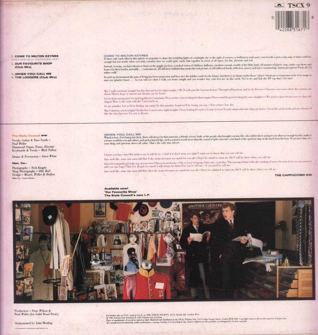 Style Council - Come To Milton Keynes - 12 Inch
