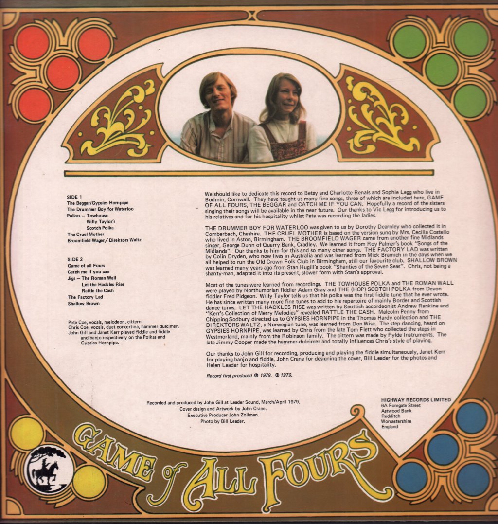 Pete And Chris Coe - Game Of All Fours - Lp