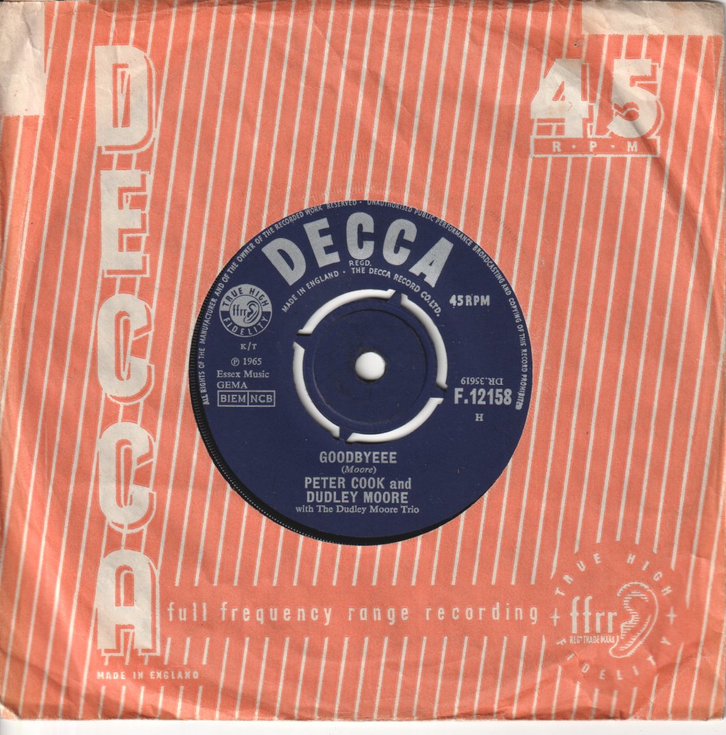 Peter Cook And Dudley Moore - Goodbyeee - 7 Inch