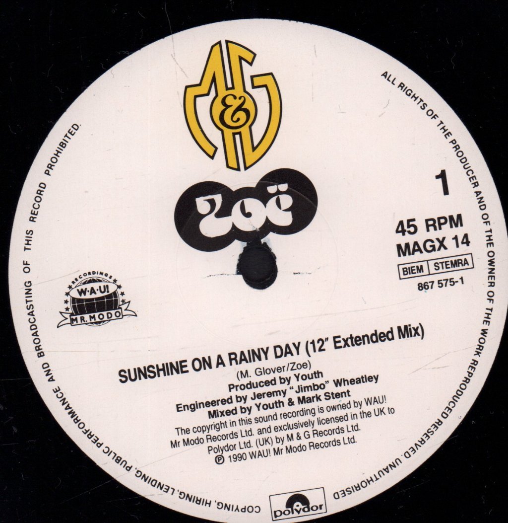 Zoe (90'S) - Sunshine On A Rainy Day - 12 Inch