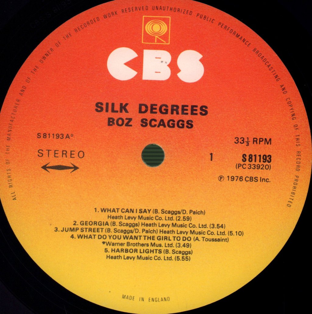 Boz Scaggs - Silk Degrees - Lp