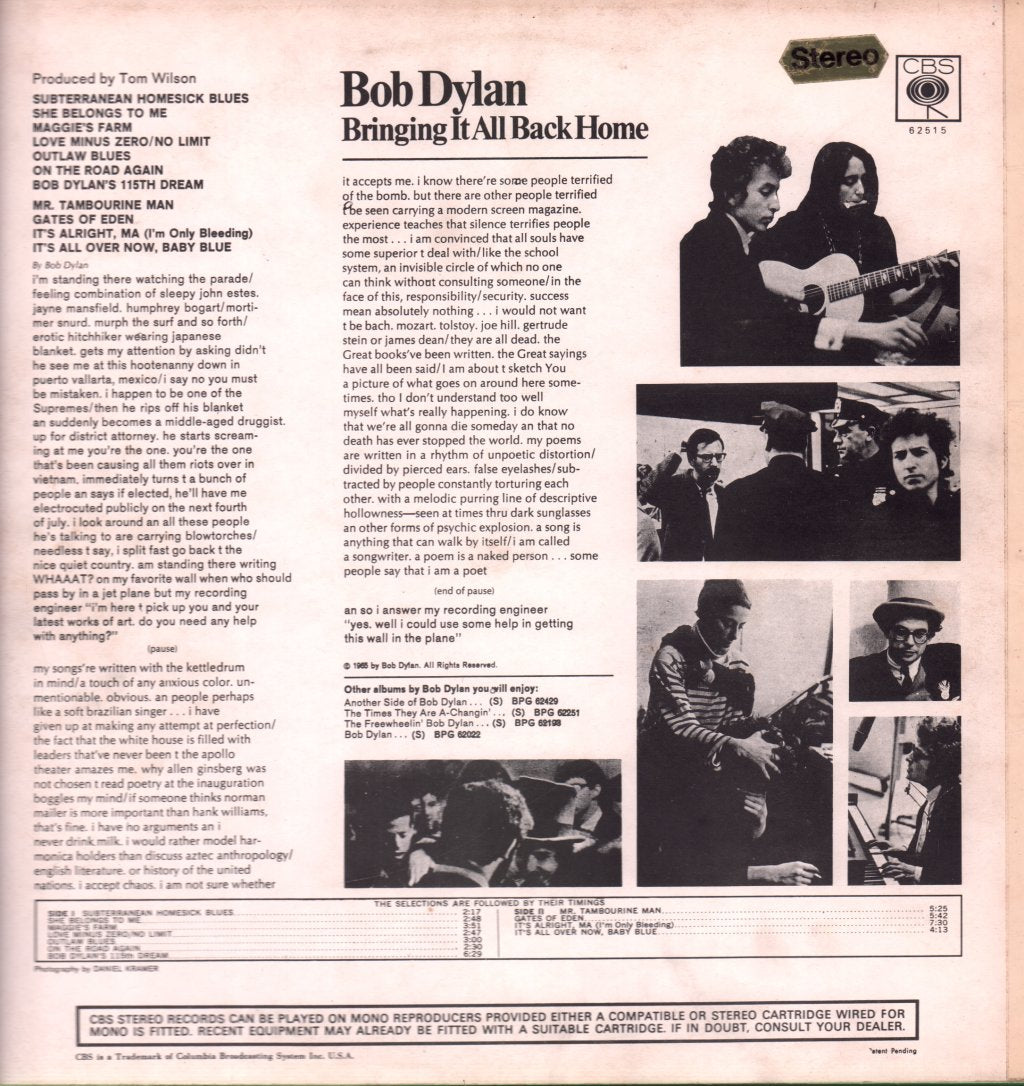 Bob Dylan - Bringing It All Back Home - Lp