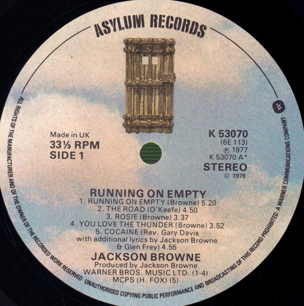 Jackson Browne - Running On Empty - Lp