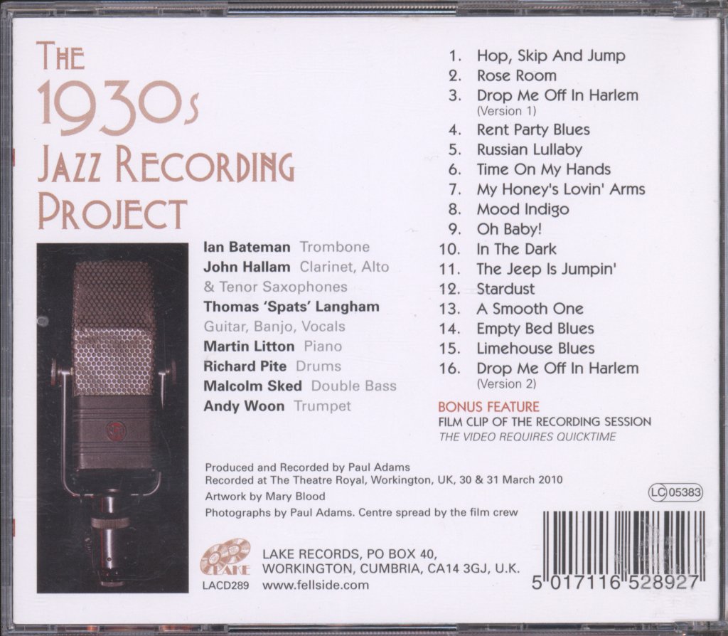 1930s Jazz Recording Project - 1930s Jazz Recording Project - Cd