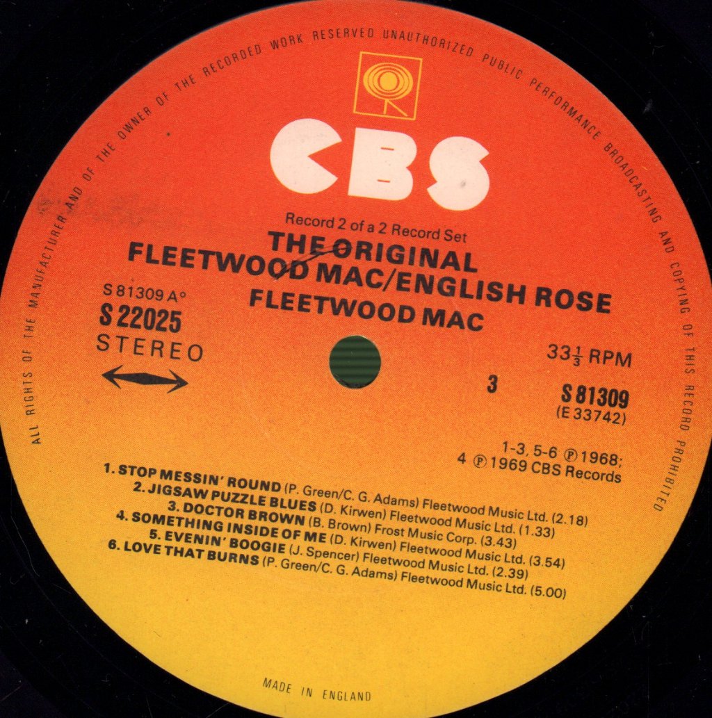 Fleetwood Mac - Original Fleetwood Mac / English Rose - Double Lp