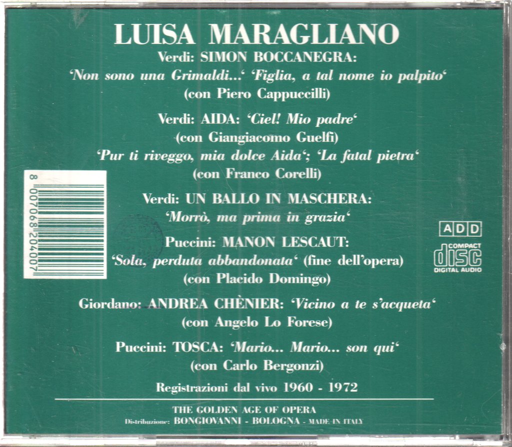 Luisa Maragliano - Verdi - Simon Boccanegra - Cd