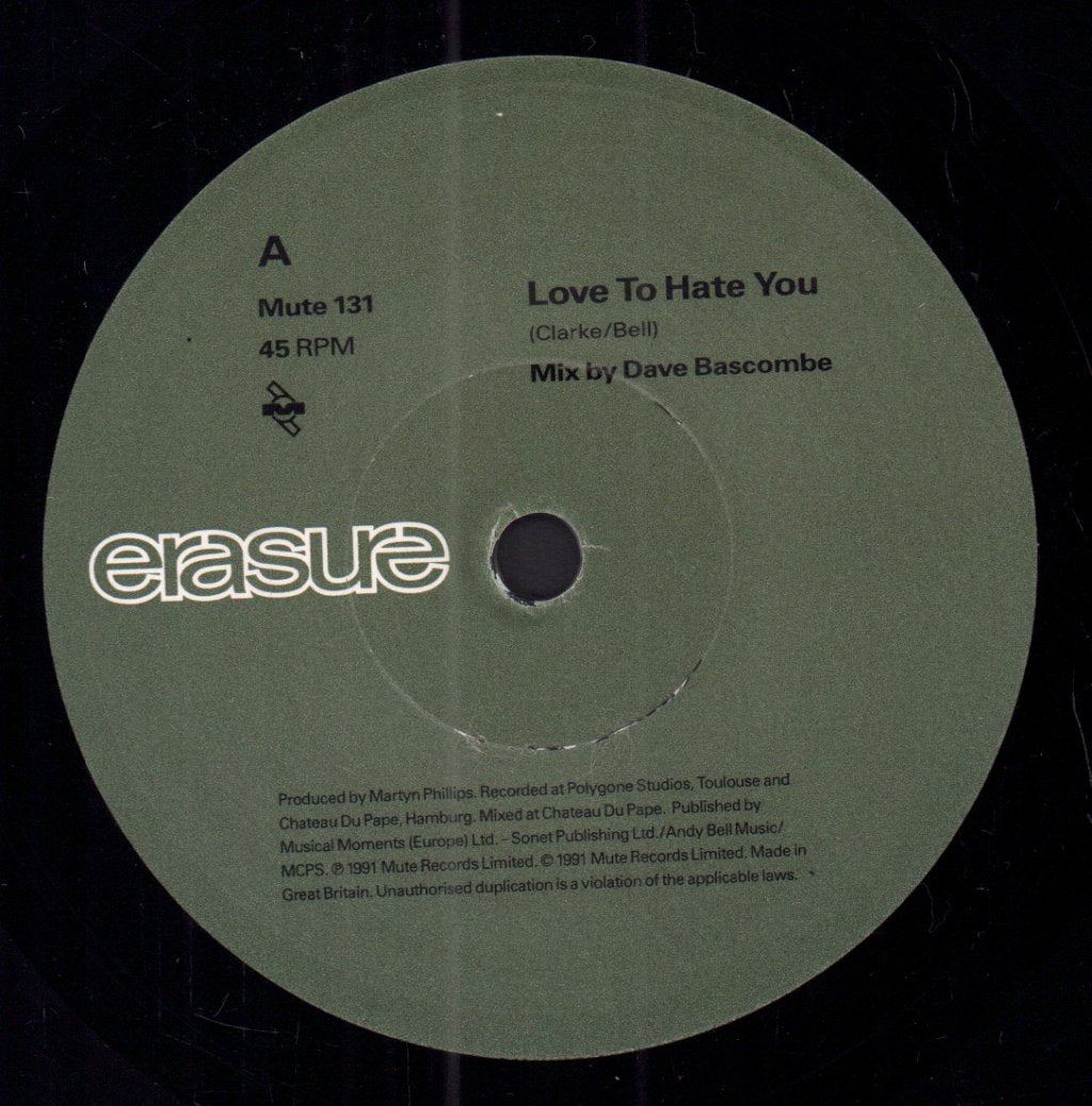 Erasure - Love To Hate You - 7 Inch