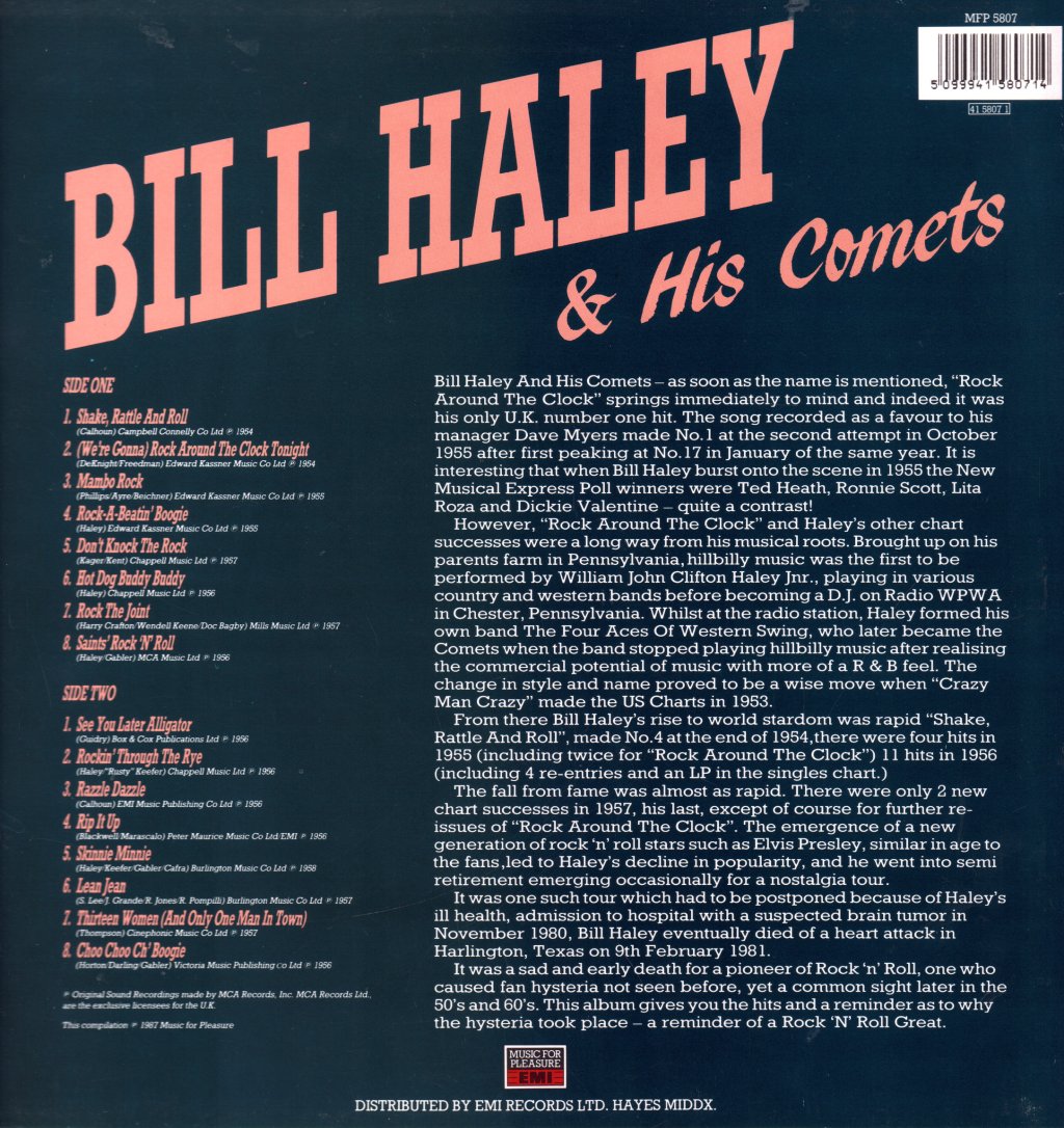 Bill Haley And His Comets - Rock N Roll Greats - Lp