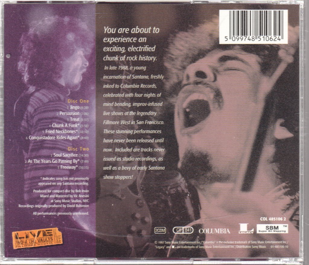 Santana - Live At The Fillmore '68 - Double Cd
