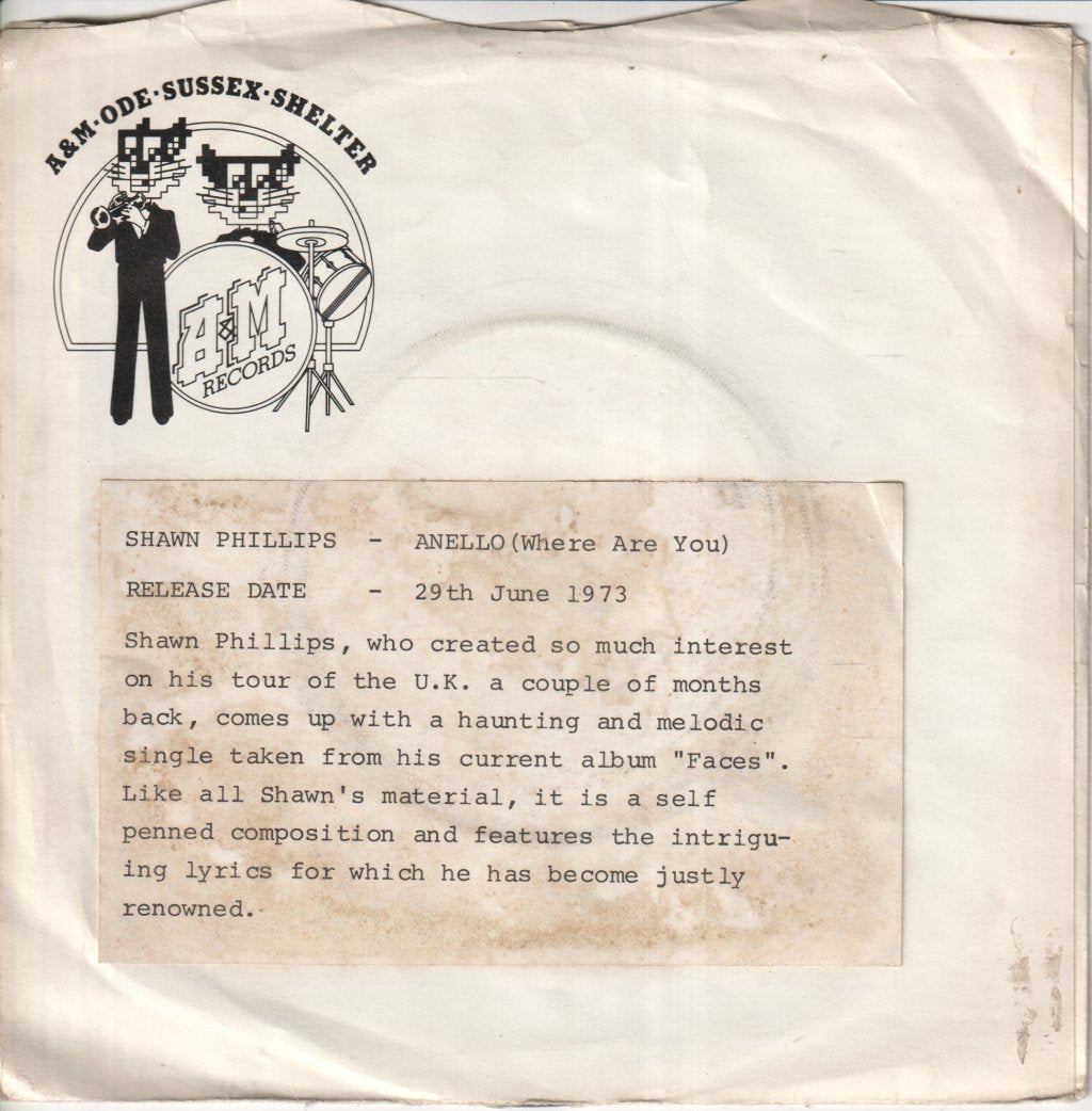 Shawn Phillips - Anello (Where Are You) - 7 Inch