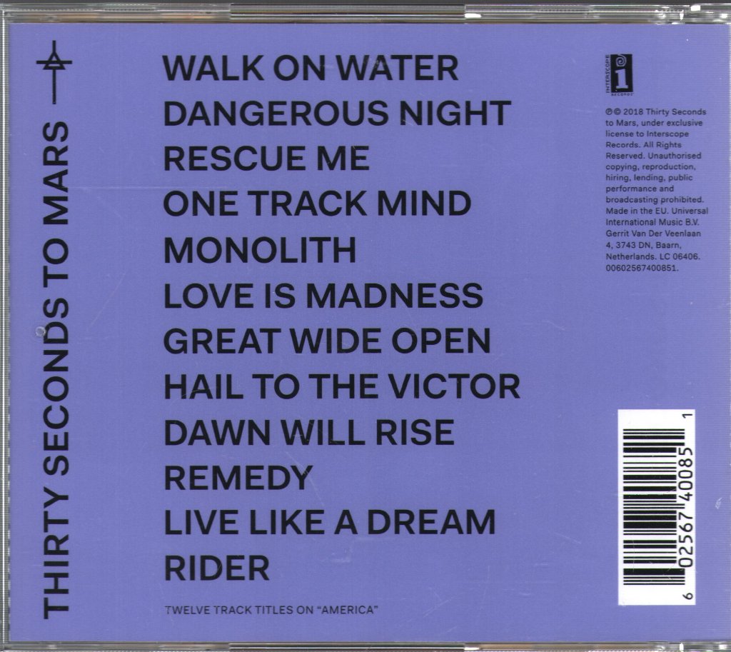 30 Seconds To Mars - America - Cd