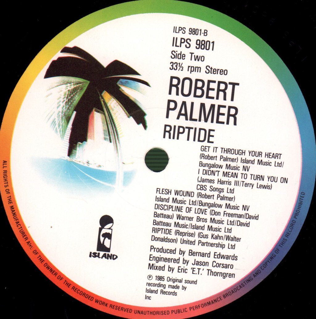 Robert Palmer - Riptide - Lp