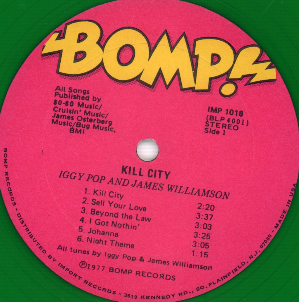 Iggy Pop And James Williamson - Kill City - Lp