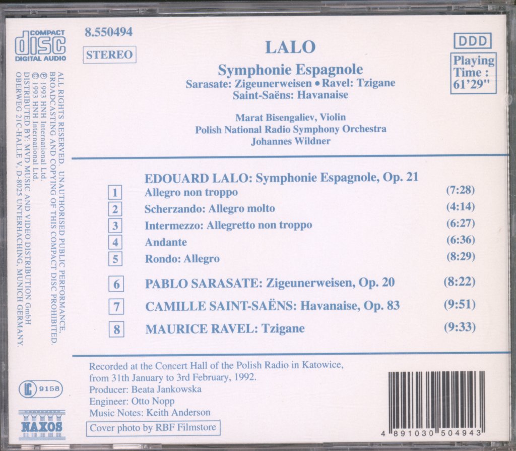 Marat Bisengaliev, Polish National Radio Symphony Orchestra - Lalo - Symphonie Espagnole - Cd