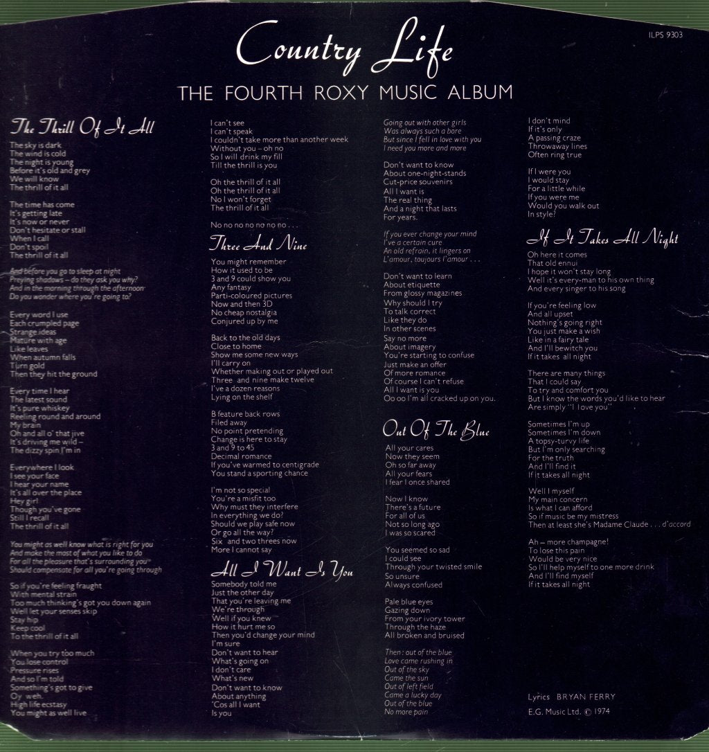 Roxy Music - Country Life - Lp