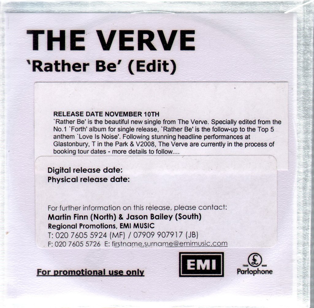 Verve - Rather Be - Cdr