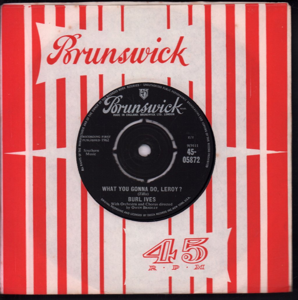 Burl Ives - Call Me Mr In-Between - 7 Inch