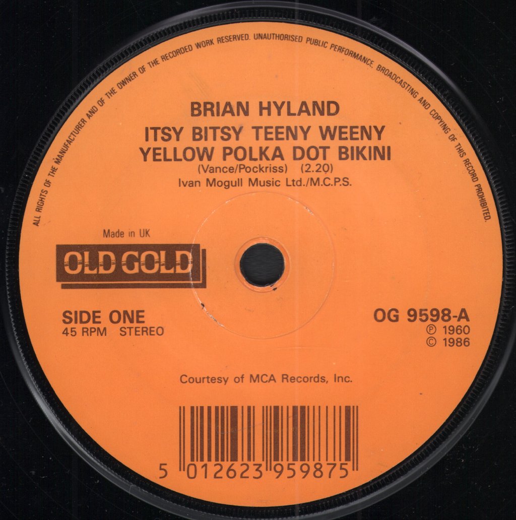 Brian Hyland/Robin Luke - Itsy Bitsy Teeny Weeny Yellow Polkadot Bikini - 7 Inch