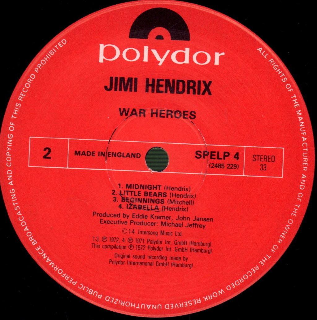 Jimi Hendrix - War Heroes - Lp
