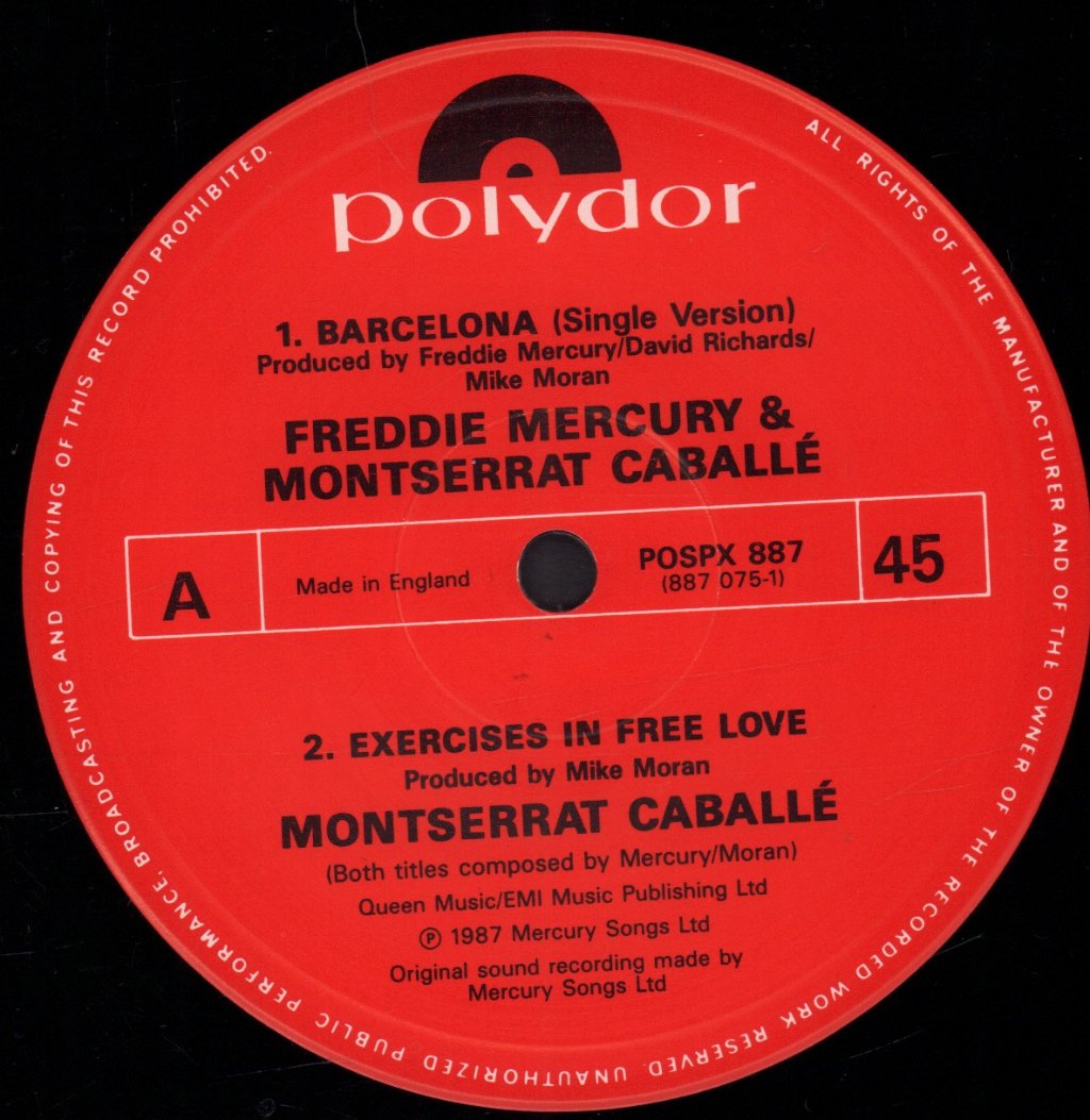 Freddie Mercury And Montserrat Caballe - Barcelona - 12 Inch