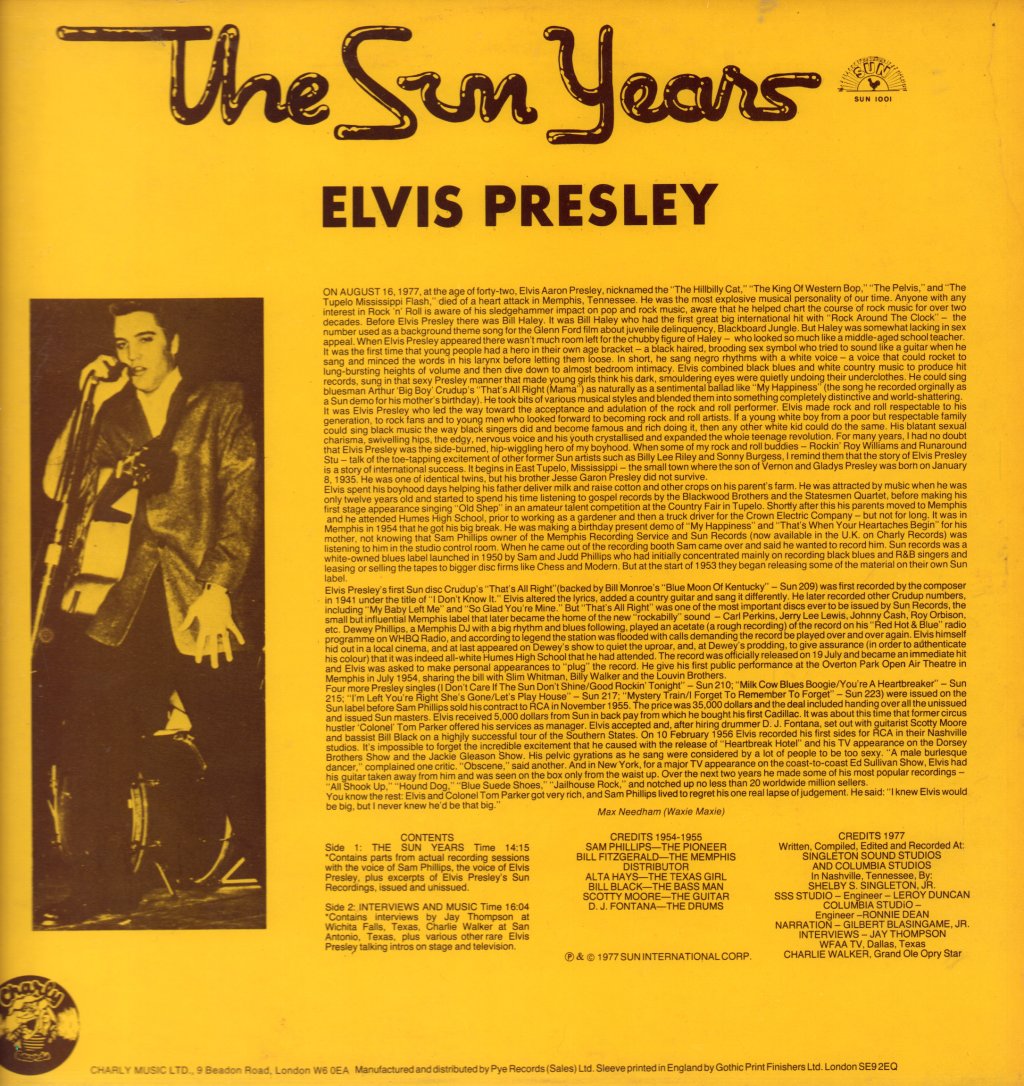 Elvis Presley - Interviews And Memories Of: The Sun Years - Lp