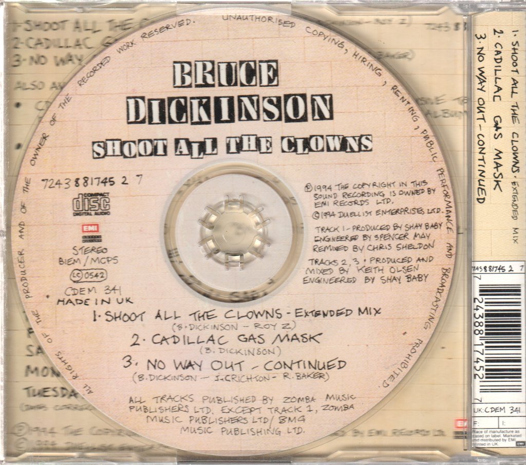 Bruce Dickinson - Shoot All The Clowns - Cd