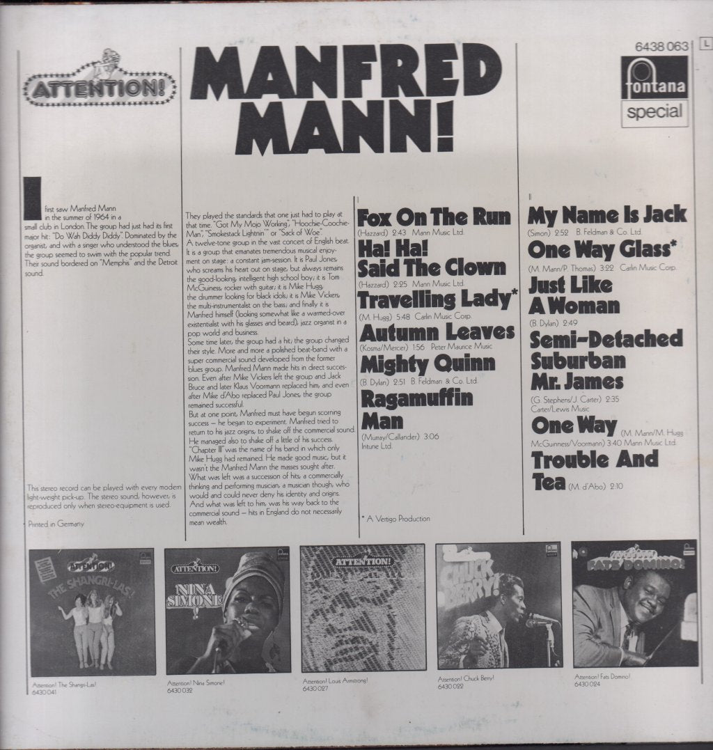 Manfred Mann - Attention - Lp